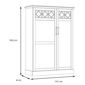 Highboard Azurita Pinie Weiß Dekor / Gold