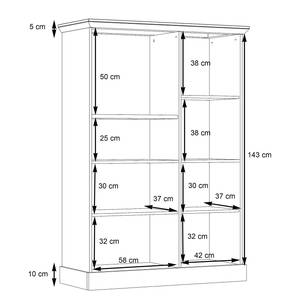 Credenza Azurita Effetto pino bianco / Oro