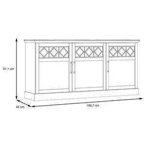 Dressoir Azurita witte pijnboomhouten look/goudkleurig