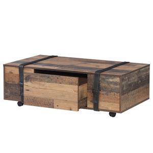 Tavolino da salotto Weta Effetto legno di recupero / Nero