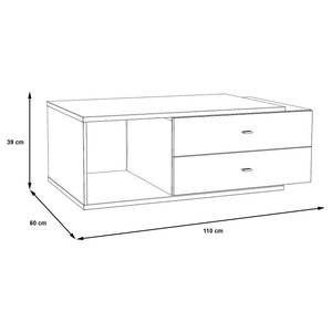 Table basse Tirur Imitation chêne artisan / Blanc