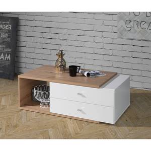 Table basse Tirur Imitation chêne artisan / Blanc