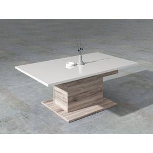 Tavolino da salotto Sander Bianco lucido / Effetto rovere