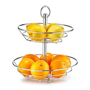 Obst-Etagere Zicavo Metall - silber - Ø 26 x 29