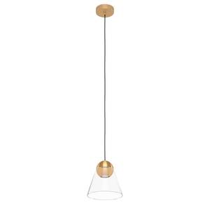 Suspension Cerasella I Verre transparent / Acier - 1 ampoule