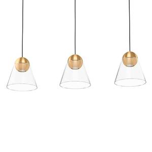 Suspension Cerasella II Verre transparent / Acier - 3 ampoules