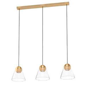 Suspension Cerasella II Verre transparent / Acier - 3 ampoules