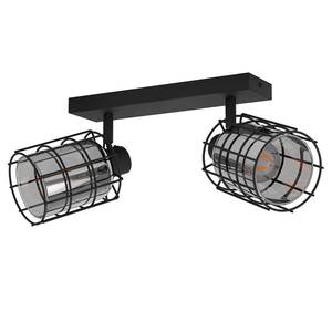 Plafondlamp Consaca II rookglas/staal - 2 lichtbronnen