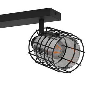 Plafondlamp Consaca II rookglas/staal - 2 lichtbronnen