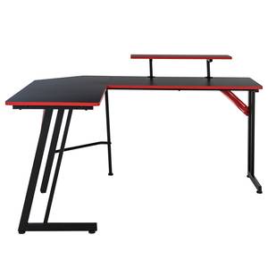 Bureau gamer Embress Imitation carbone / Noir / Rouge