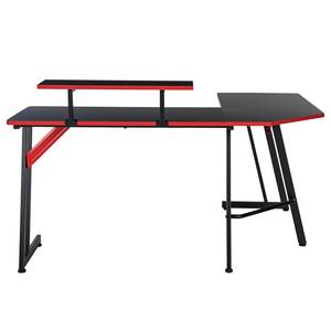 Bureau gamer Embress Imitation carbone / Noir / Rouge