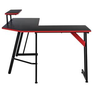 Bureau gamer Embress Imitation carbone / Noir / Rouge