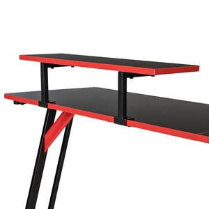 Gaming tafel Embress carbon look/zwart/rood