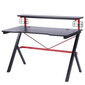 Gaming tafel Emil carbon look/zwart/rood