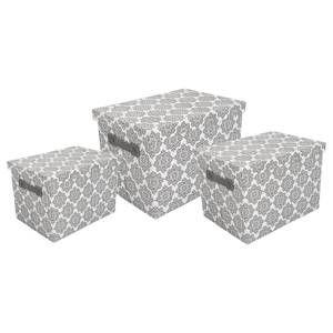 Boîtes de rangement TexBox II (3 élém.) Tissu mélangé - Gris