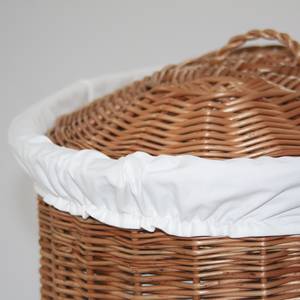 Panier à linge Olivea II Étoffe de coton / Osier - Beige