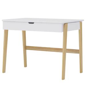 Schreibtisch Liam Weiß - Holzwerkstoff - Holz teilmassiv - 100 x 77 x 65 cm