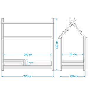Hausbett Arvid Weiß - Holzwerkstoff - Holz teilmassiv - 109 x 180 x 213 cm