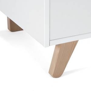 Kleiderschrank Thore Weiß - Holzwerkstoff - Holz teilmassiv - 95 x 190 x 50 cm