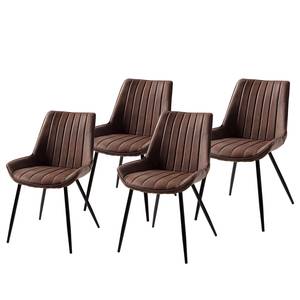 Gestoffeerde stoel Midge(set van 2) Bruin - Set van 4