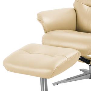 Fauteuil relax Bentwood Cuir véritable - Beige