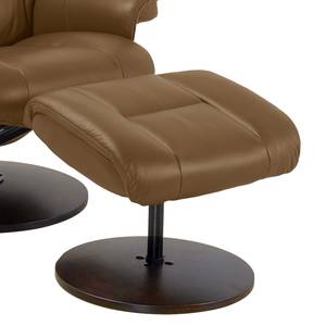 Relaxfauteuil Beerst echt leer - Middel bruin