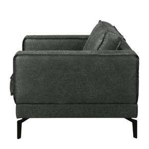 Fauteuil Hanks antieke leerlook - Microvezel Yaka: Zwart