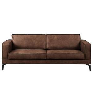 Sofa Hanks (3-Sitzer) Antiklederlook - Microfaser Yaka: Braun