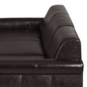 Canapé d’angle José Cuir véritable / Imitation cuir - Cuir synthétique Babet: Noir - Méridienne courte à droite (vue de face)