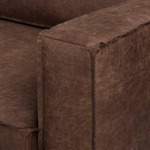 Ecksofa Hanks Antiklederlook - Microfaser Yaka: Braun - Longchair davorstehend rechts