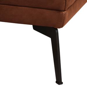 Ecksofa Kalies Echtleder - Echtleder Padme: Cognac - Longchair davorstehend links - Keine Funktion