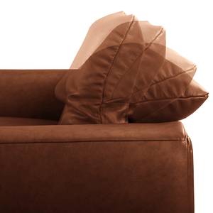 Ecksofa Kalies Echtleder - Echtleder Padme: Cognac - Longchair davorstehend links - Keine Funktion