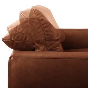 Ecksofa Kalies Echtleder - Echtleder Padme: Cognac - Longchair davorstehend rechts - Keine Funktion