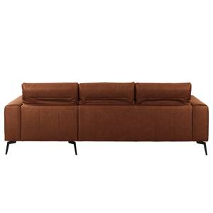 Ecksofa Kalies Echtleder - Echtleder Padme: Cognac - Longchair davorstehend rechts - Keine Funktion