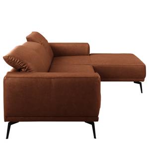 Ecksofa Kalies Echtleder - Echtleder Padme: Cognac - Longchair davorstehend rechts - Keine Funktion