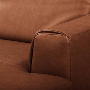 Ecksofa Kalies Echtleder - Echtleder Padme: Cognac - Longchair davorstehend rechts - Keine Funktion