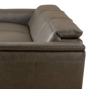 Divano angolare Lagor Vera pelle - Vera pelle Padme: marrone grigio - Longchair preimpostata a destra - Funzione relax