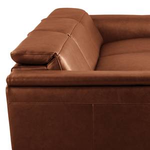 Ecksofa Lagor Echtleder - Echtleder Padme: Cognac - Longchair davorstehend links - Keine Funktion