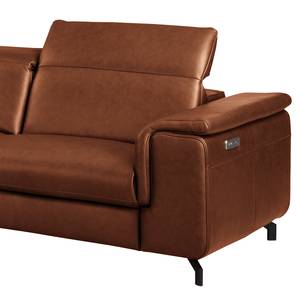 Ecksofa Lagor Echtleder - Echtleder Padme: Cognac - Longchair davorstehend links - Keine Funktion