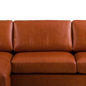 Ecksofa Neuss Echtleder - Echtleder Cerys: Cognac - Longchair davorstehend links