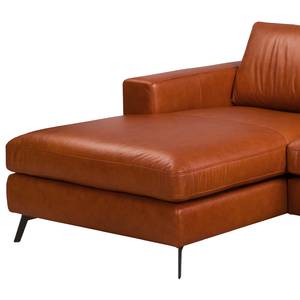 Ecksofa Neuss Echtleder - Echtleder Cerys: Cognac - Longchair davorstehend links