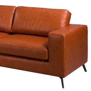 Ecksofa Neuss Echtleder - Echtleder Cerys: Cognac - Longchair davorstehend links