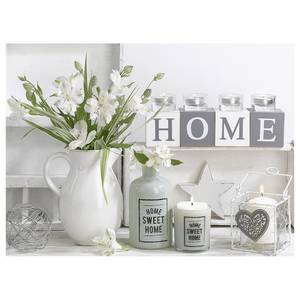 Bild Home Sweet Home Leinwand / MDF - Weiß / Grün