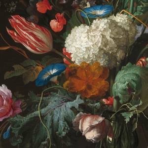 Impression sur toile Vase de fleurs Toile / MDF - Multicolore