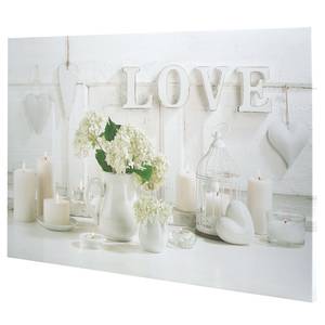 Tableau déco Hearts & Love Toile / MDF - Blanc / Vert