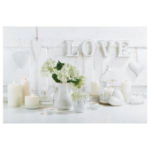 Tableau déco Hearts & Love Toile / MDF - Blanc / Vert