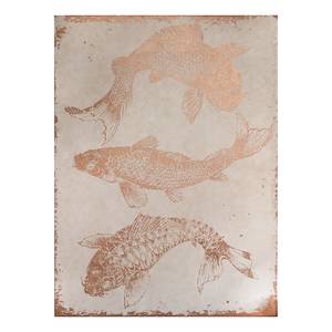 Bild Rose Gold Leinwand / MDF - Pink / Weiß