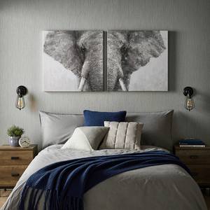 Afbeelding Majestic Elephant canvas/MDF - grijs/wit