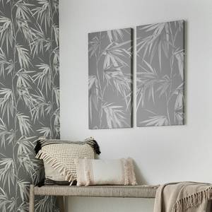 Tableau déco Bamboo Blooms Toile / MDF - Gris