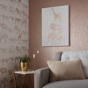 Bild Safari Animals Leinwand / MDF - Pink / Weiß